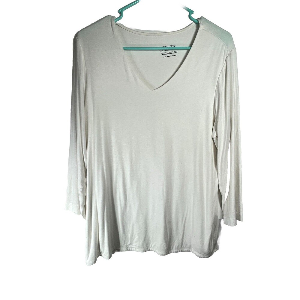 chicos tops size 2 V Neck Blouse Ultimate Tee